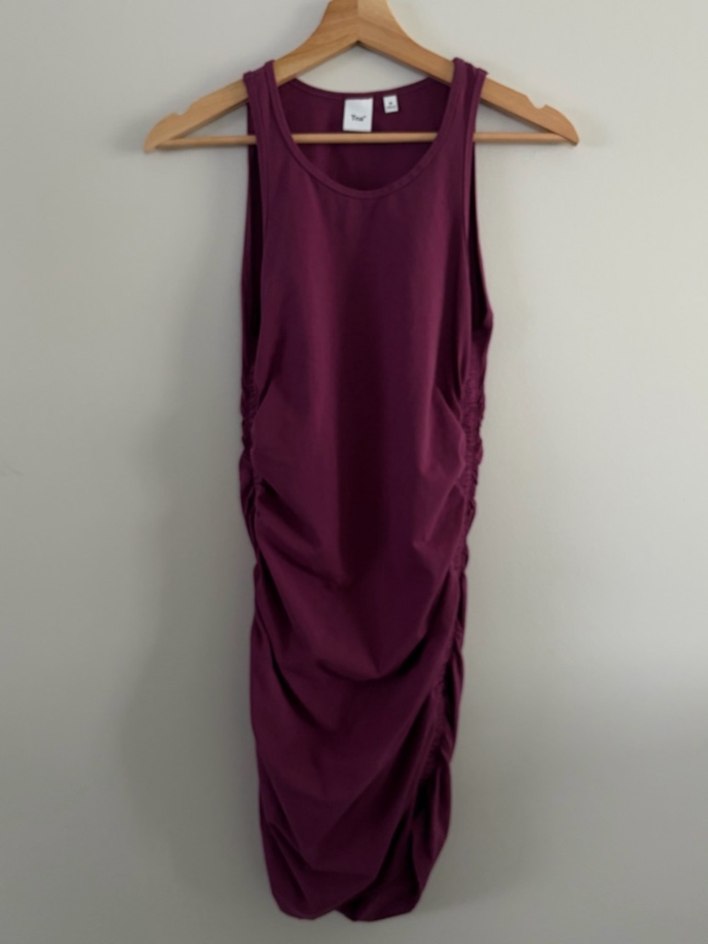 TNA Sleeveless Ruched Midi Dress - Plum